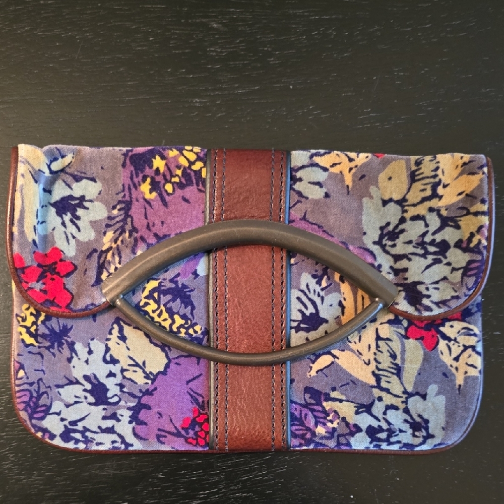 Fossil Velvet Floral Clutch- Vintage